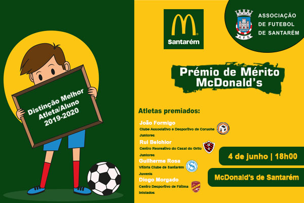 Prémio de Mérito McDonald’s 2019-2020 entregue dia 4 de junho
